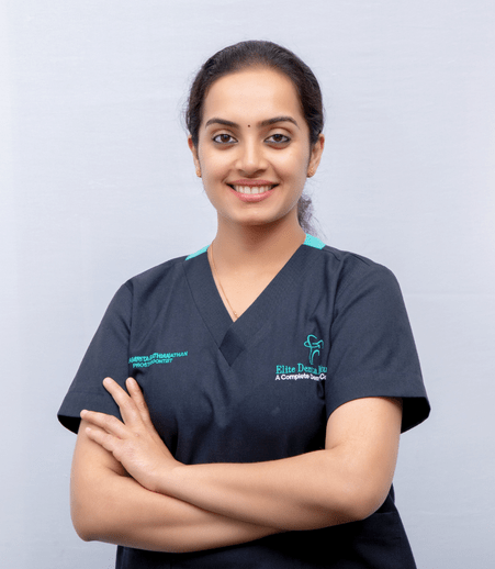 Dr. Amrita Sathianathan, BDS, MDS, Prosthodontist and Implantologist.